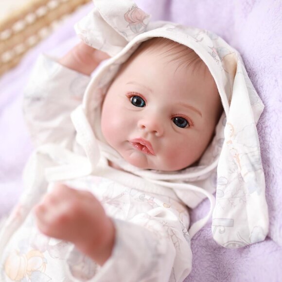 🆕18 Inch Realistic Full Silicone Body Baby Girl Doll with Doll Accessories - Picture 2 of 7